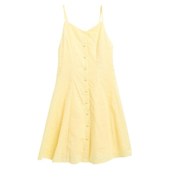 Nordstrom Other - Walking on Sunshine Yellow Button Down Lined Fit and Flare Sundress